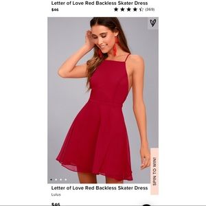 Lulus red backless skater dress WORN ONCE